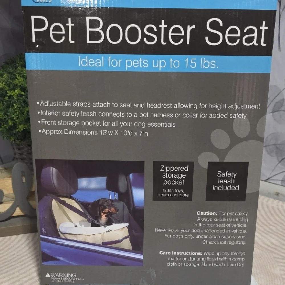 Pet Booster Seat for Dogs - Cream and Black